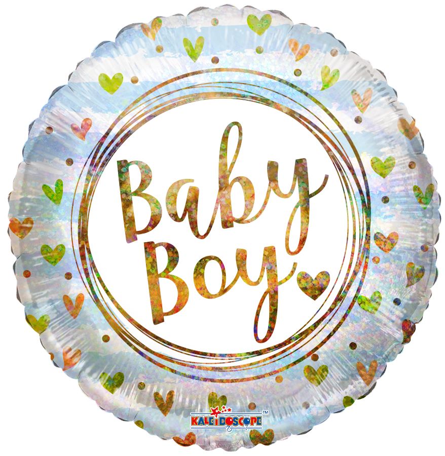 18" Hearts Baby Boy Foil Helium Balloon - Party Theory SG