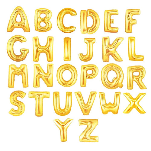 16" Gold Alphabet Foil Balloon