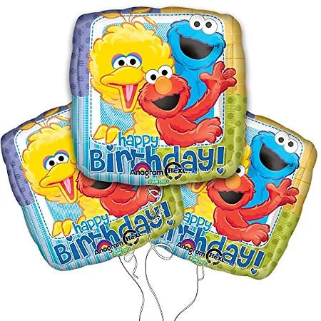 18" Sesame Street Happy Birthday Foil Helium Balloon - Party Theory SG