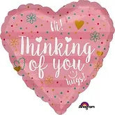 18" Thinking Of You Heart Foil Helium Balloon - Party Theory SG