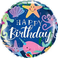 18" Under The Sea Happy Birthday Foil Helium Balloon - Party Theory SG