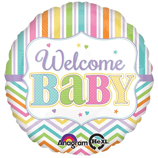 18" Welcome Baby Foil Helium Balloon - Party Theory SG