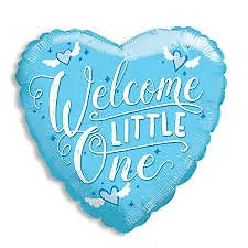 18" Welcome Little One in Blue Foil Helium Balloon - Party Theory SG