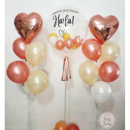 24" Personalised Balloon & 2 Side Balloons Bouquet Set