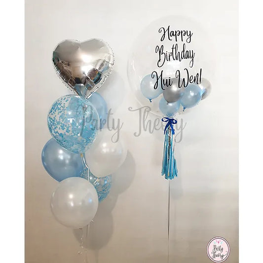 24" Personalised Balloon with 18" Heart Foil Balloon Bouquet