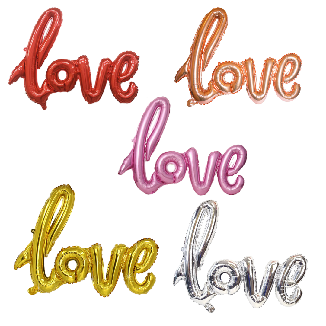 Large Love Cursive Foil Balloon