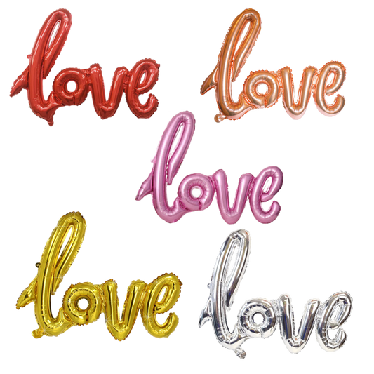 Large Love Cursive Foil Balloon