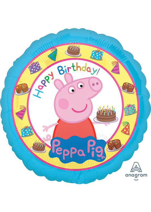 18" Peppa Pig Happy Birthday Foil Helium Balloon - Party Theory SG