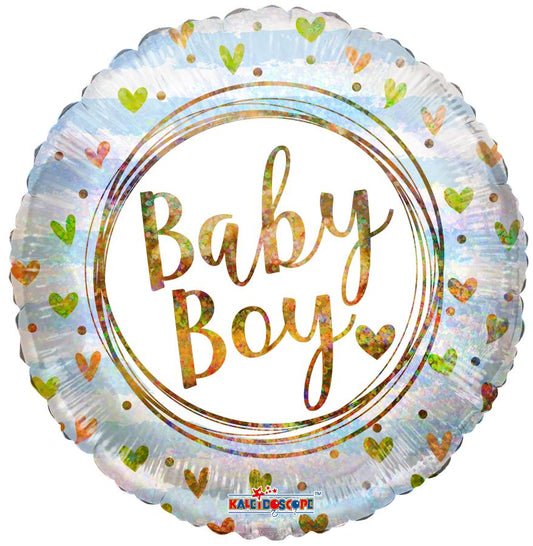 18" Hearts Baby Boy Foil Helium Balloon - Party Theory SG