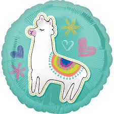 18" Llama Hearts Foil Helium Balloon - Party Theory SG