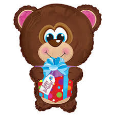 22" Happy Birthday Bear Foil Helium Balloon - Party Theory SG