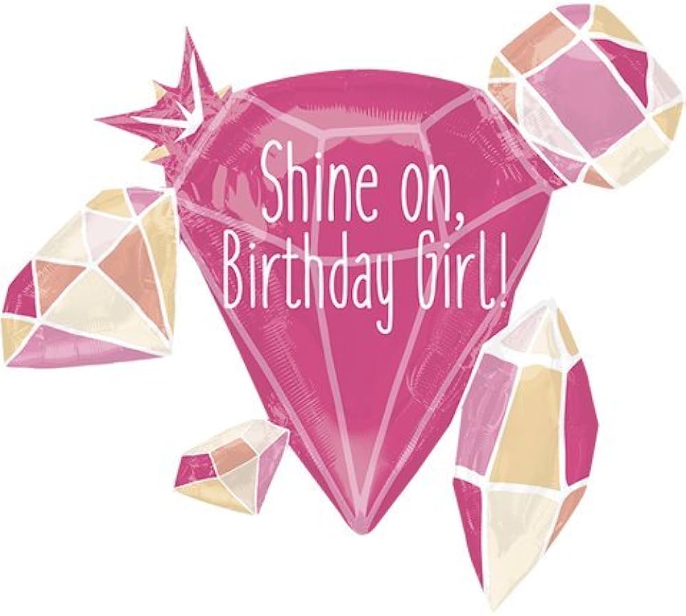 30" Shine On, Birthday Girl! Foil Helium Balloon - Party Theory SG