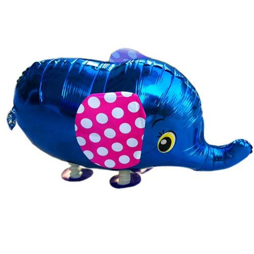 Blue Elephant Walking Pet Helium Balloon - Party Theory SG