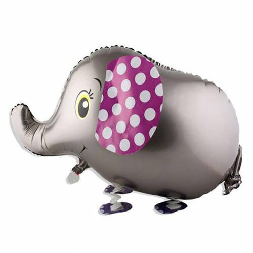 Grey Elephant Walking Pet Helium Balloon - Party Theory SG