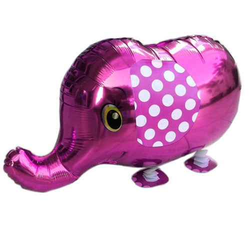 Pink Elephant Walking Pet Helium Balloon - Party Theory SG