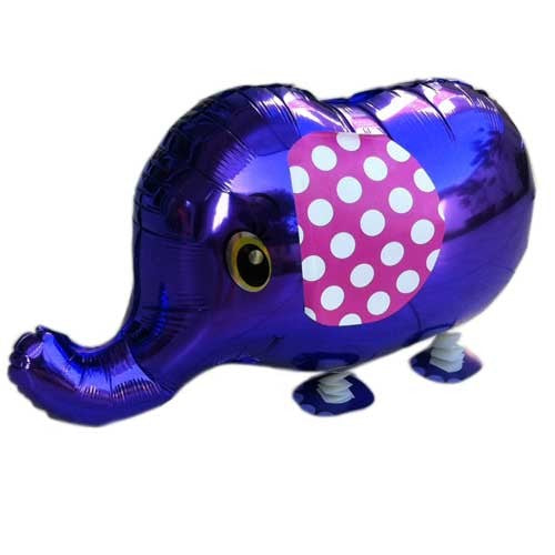 Purple Elephant Walking Pet Helium Balloon - Party Theory SG