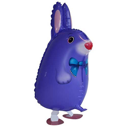 Purple-Blue Rabbit Walking Pet Helium Balloon - Party Theory SG