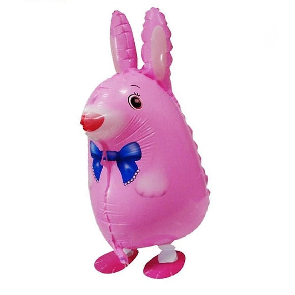 Pink Rabbit Walking Pet Balloon - Party Theory SG