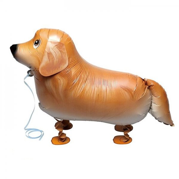 Golden Retriever Walking Pet Helium Balloon - Party Theory SG