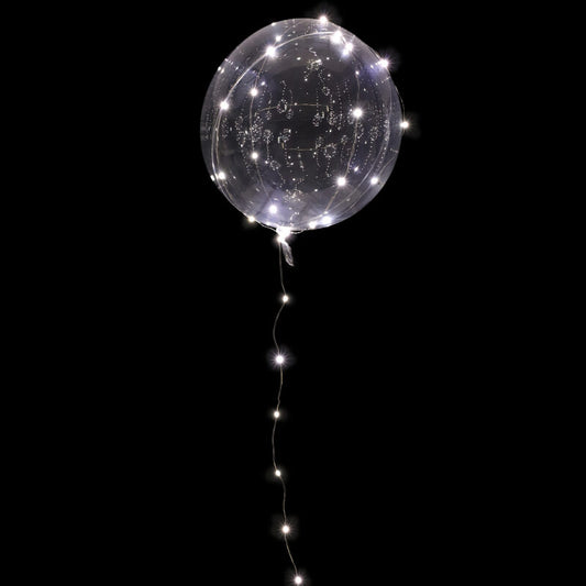 18" White Lights Led Helium Balloons - Party Theory SG