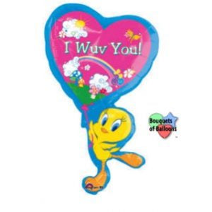 35" Tweety Bird I Wuv You! Foil Helium Balloon - Party Theory SG