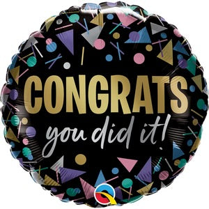 18" Congrats You Did It! Foil Helium Balloon - Party Theory SG