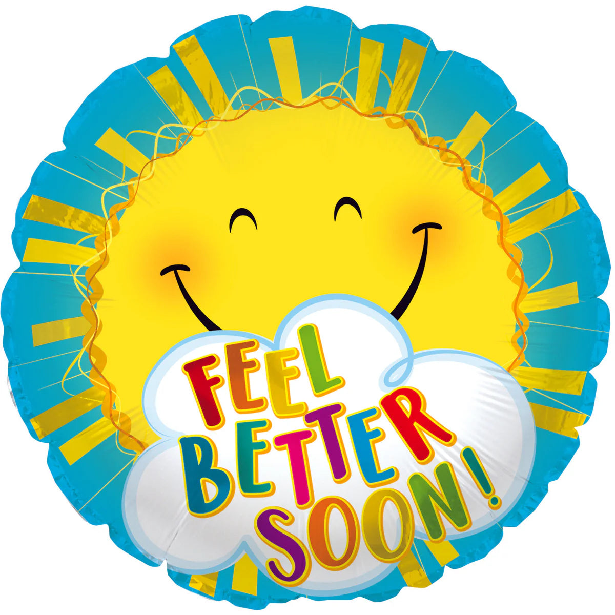 18" Feel Better Soon Sunny Helium Balloon - Party Theory SG