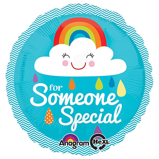 18" For Someone Special Rainbow and Cloud Foil Helium Balloon - Party Theory SG