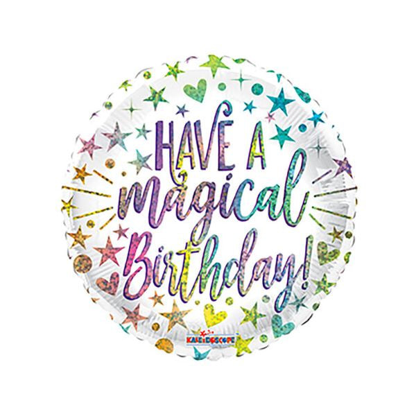 18" Have A Magical Birthday! Holographic Foil Balloon - Party Theory SG