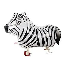 Zebra Walking Pet Helium Balloon - Party Theory SG